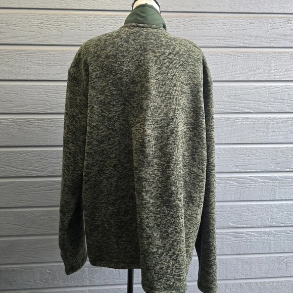 Eddie Bauer Mens Sweater Fleece Palm Heather 1/4 Zip - Picture 5 of 10